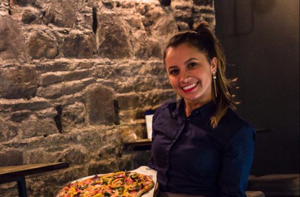 The Jar Waitress serving Pizza food Gallery